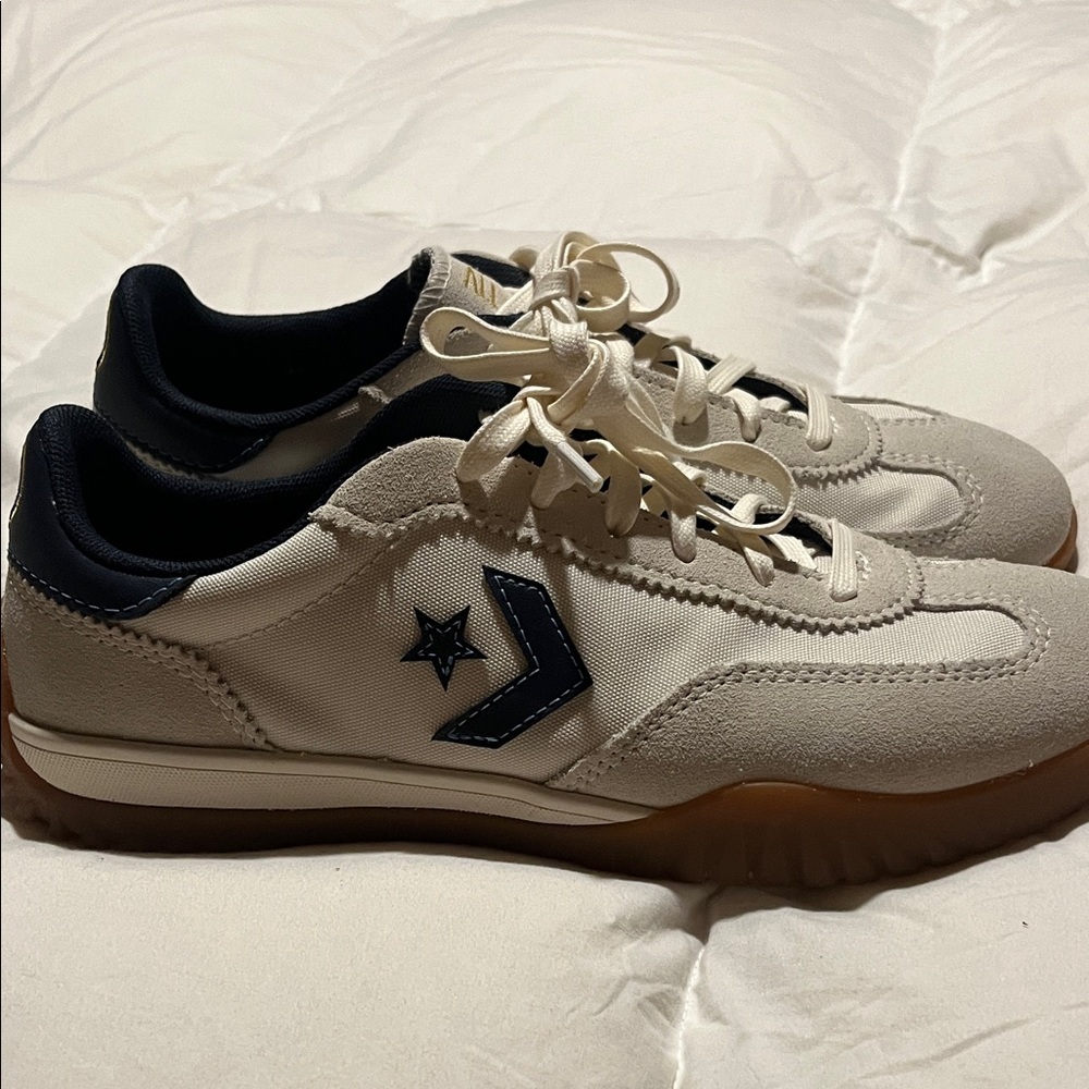 Converse Cream and Navy Women's Sneakers